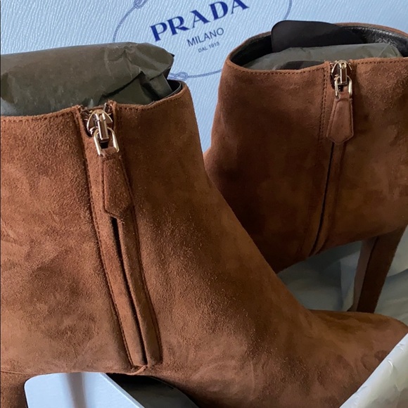 Prada platform suede bootie. - Picture 8 of 16